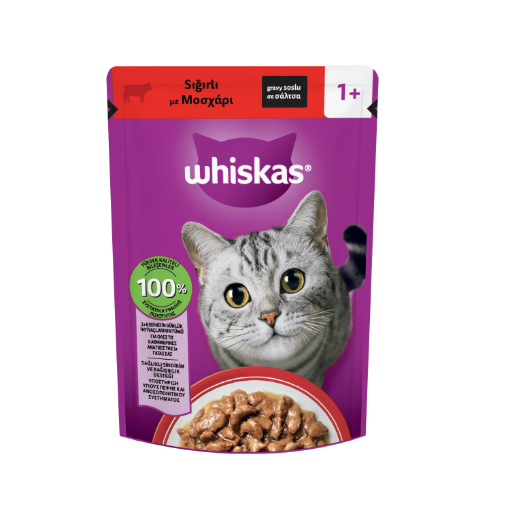 WHİSKAS SIĞIRLI POŞET YAŞ MAMA  85G*28 resmi